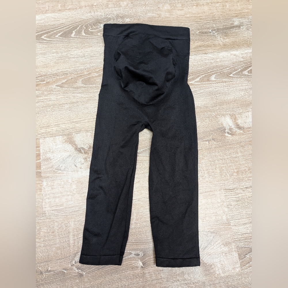 Blanqi Everyday Black Crop Belly Support Maternity Leggings Shapewear Size Small - Picture 2 of 8